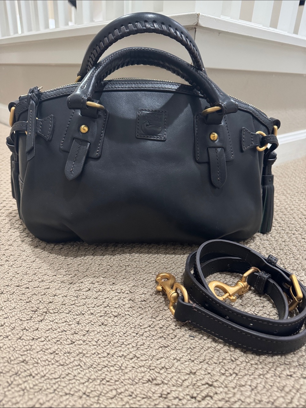 Dooney and Bourke Medium Mail Satchel in Black Florentine